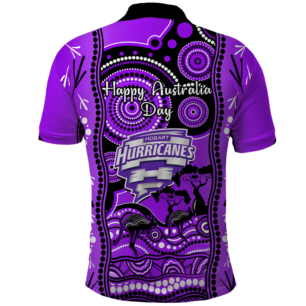 Hobart Hurricanes Cricket Polo Shirt Happy Australia Day Aboriginal Art - Vibe Hoodie Shop