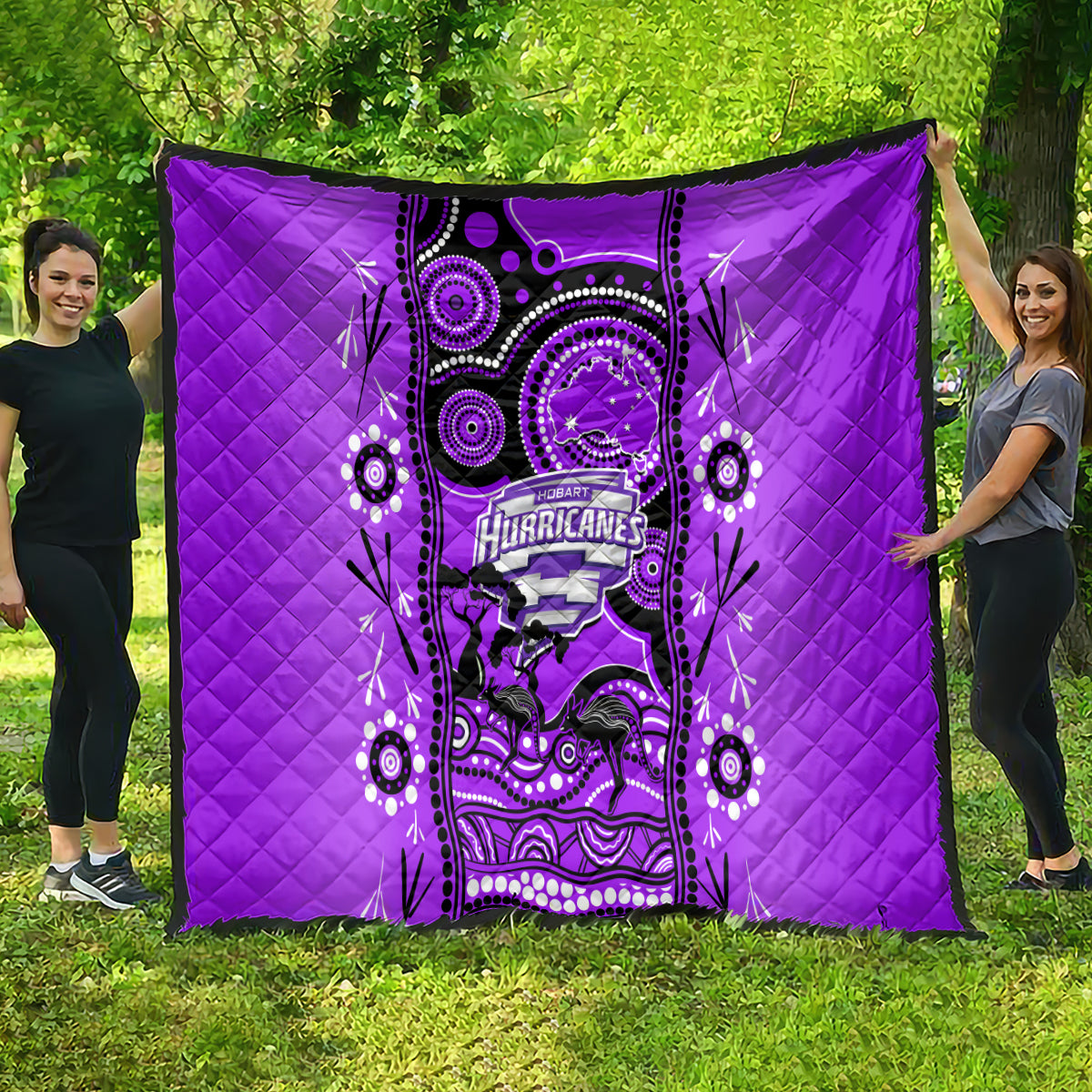 Hobart Hurricanes Cricket Quilt Happy Australia Day Aboriginal Art - Vibe Hoodie Shop