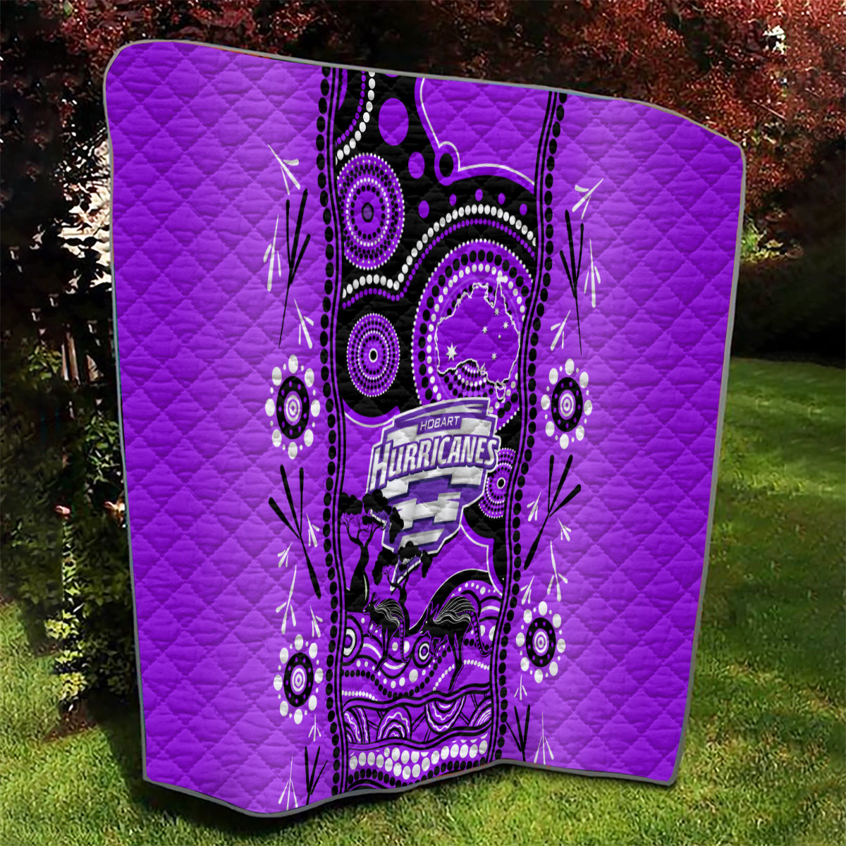 Hobart Hurricanes Cricket Quilt Happy Australia Day Aboriginal Art - Vibe Hoodie Shop