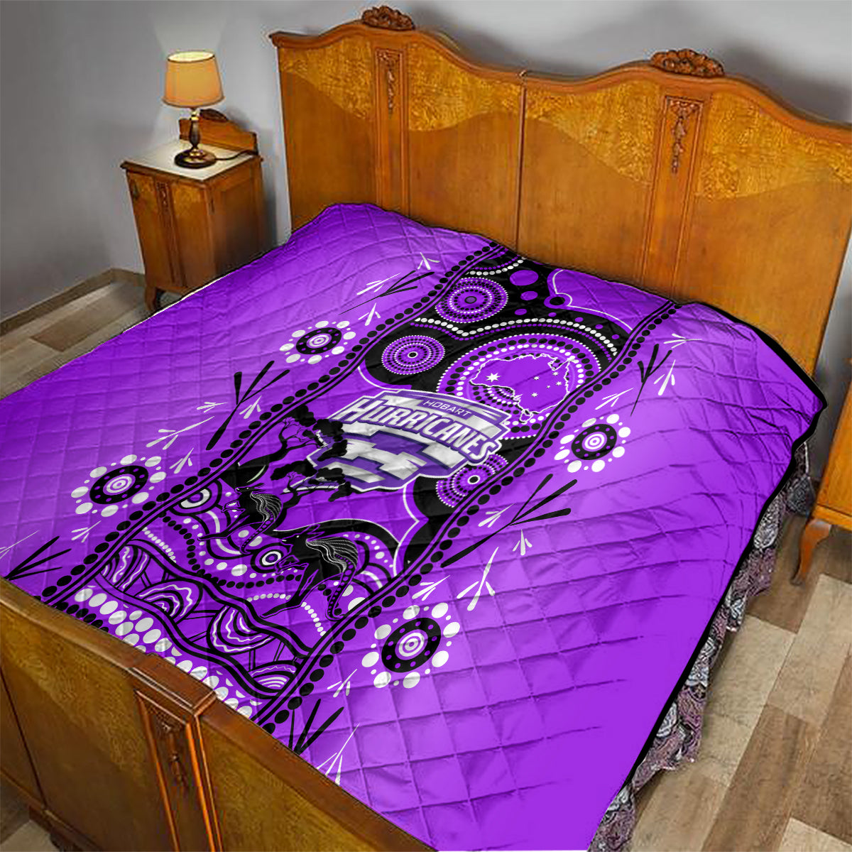 Hobart Hurricanes Cricket Quilt Happy Australia Day Aboriginal Art - Vibe Hoodie Shop