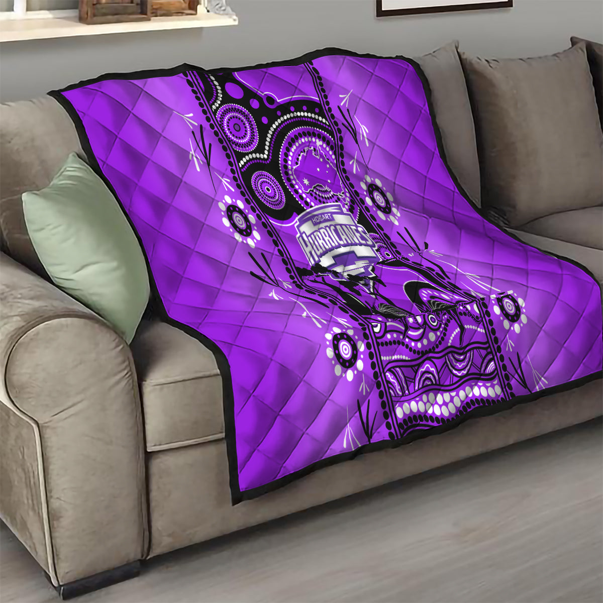 Hobart Hurricanes Cricket Quilt Happy Australia Day Aboriginal Art - Vibe Hoodie Shop