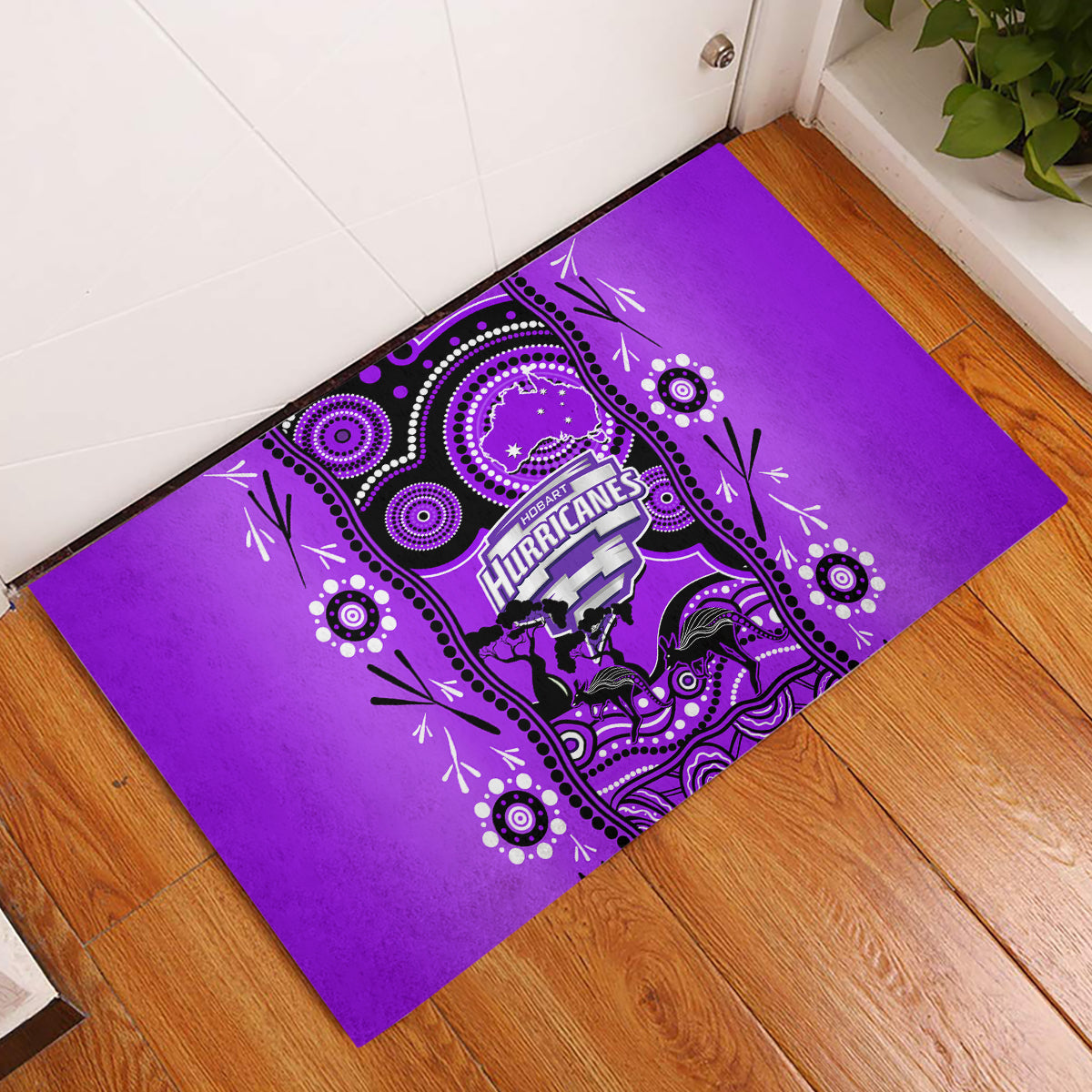 hobart-hurricanes-cricket-rubber-doormat-happy-australia-day-aboriginal-art