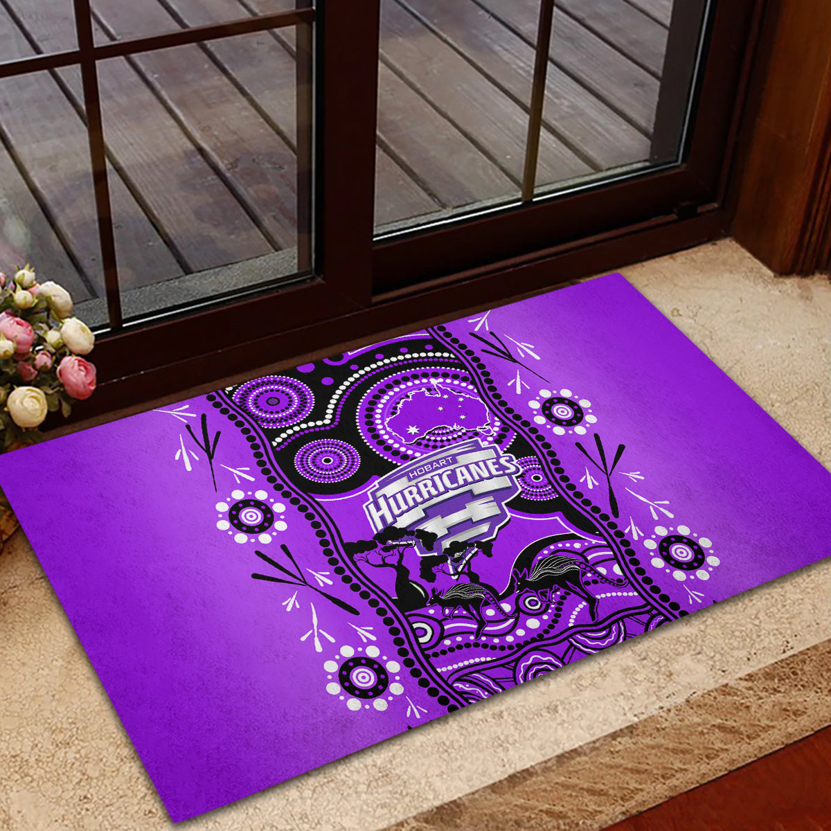 hobart-hurricanes-cricket-rubber-doormat-happy-australia-day-aboriginal-art