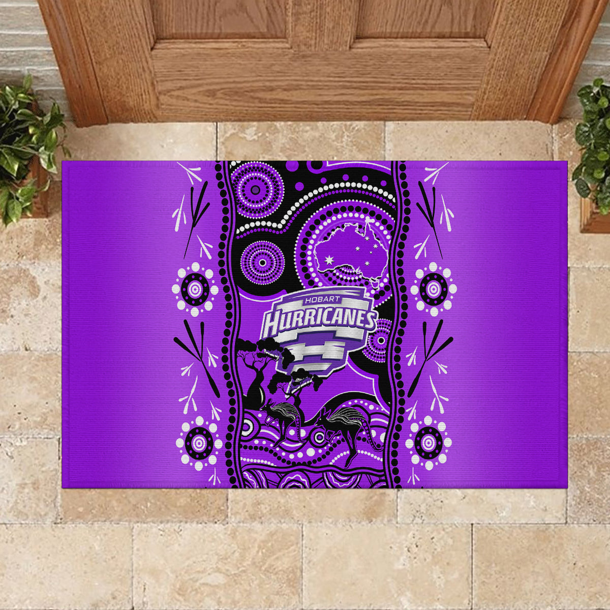 hobart-hurricanes-cricket-rubber-doormat-happy-australia-day-aboriginal-art