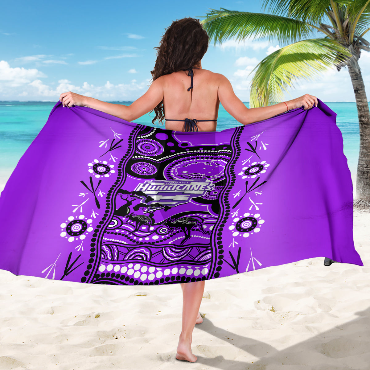 Hobart Hurricanes Cricket Sarong Happy Australia Day Aboriginal Art - Vibe Hoodie Shop