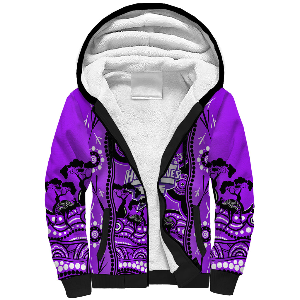 Hobart Hurricanes Cricket Sherpa Hoodie Happy Australia Day Aboriginal Art - Vibe Hoodie Shop