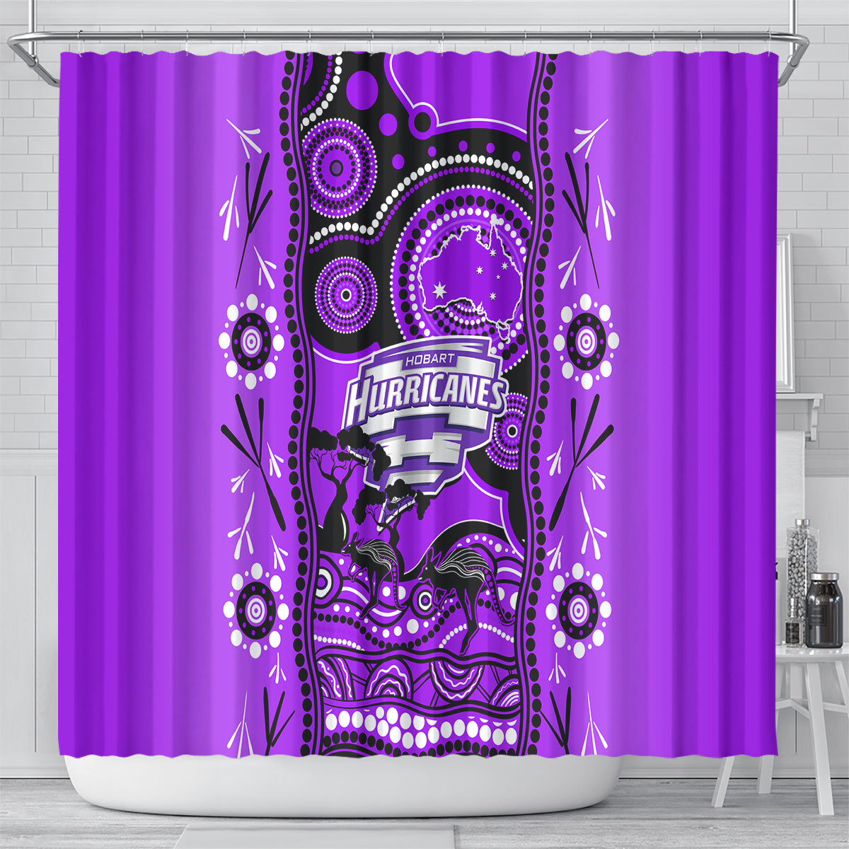 hobart-hurricanes-cricket-shower-curtain-happy-australia-day-aboriginal-art