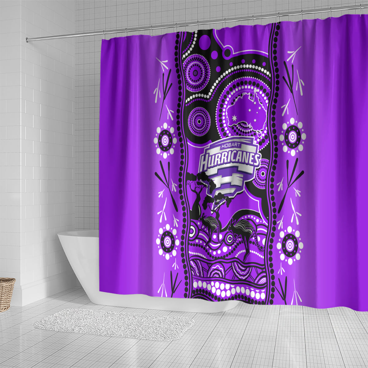 hobart-hurricanes-cricket-shower-curtain-happy-australia-day-aboriginal-art