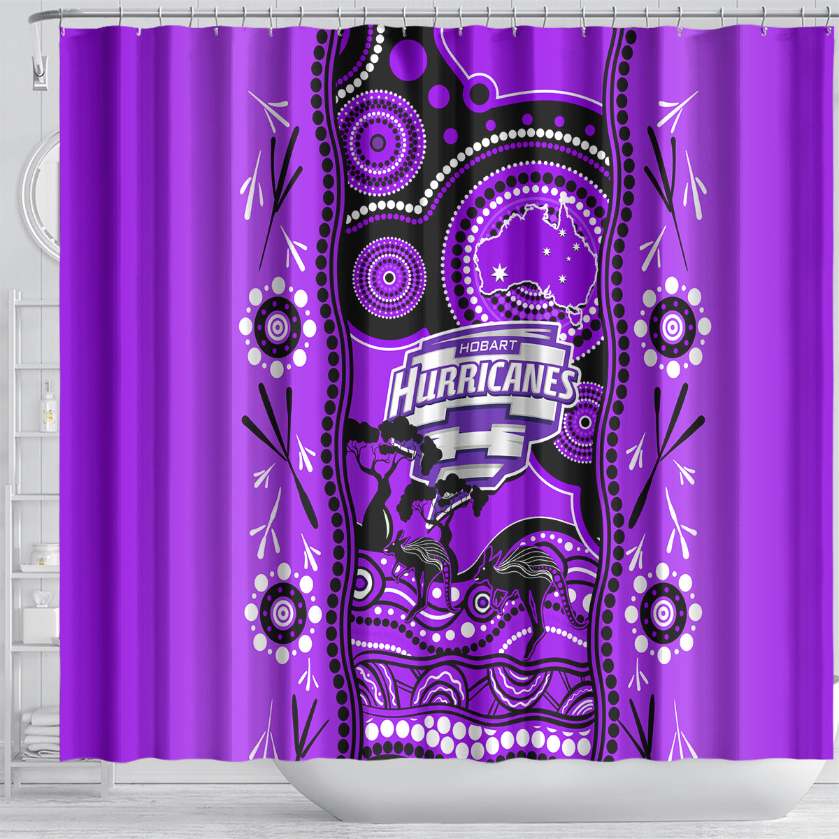 hobart-hurricanes-cricket-shower-curtain-happy-australia-day-aboriginal-art