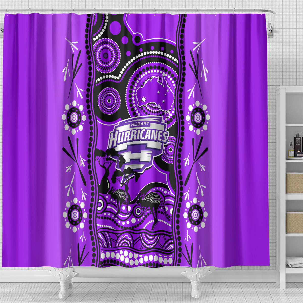 hobart-hurricanes-cricket-shower-curtain-happy-australia-day-aboriginal-art