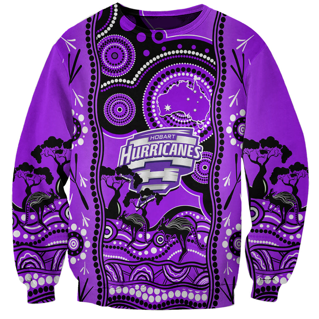 Hobart Hurricanes Cricket Sweatshirt Happy Australia Day Aboriginal Art - Vibe Hoodie Shop