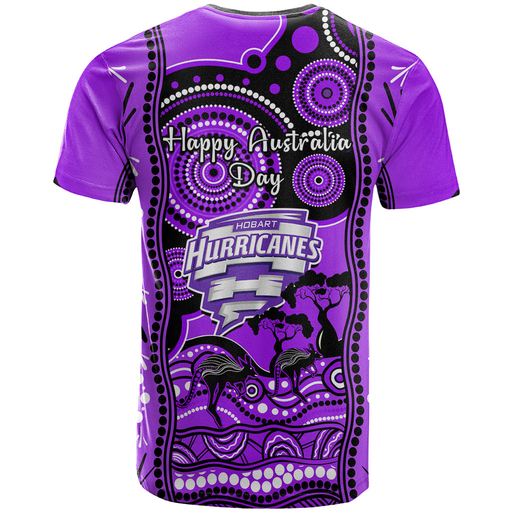 Hobart Hurricanes Cricket T Shirt Happy Australia Day Aboriginal Art - Vibe Hoodie Shop