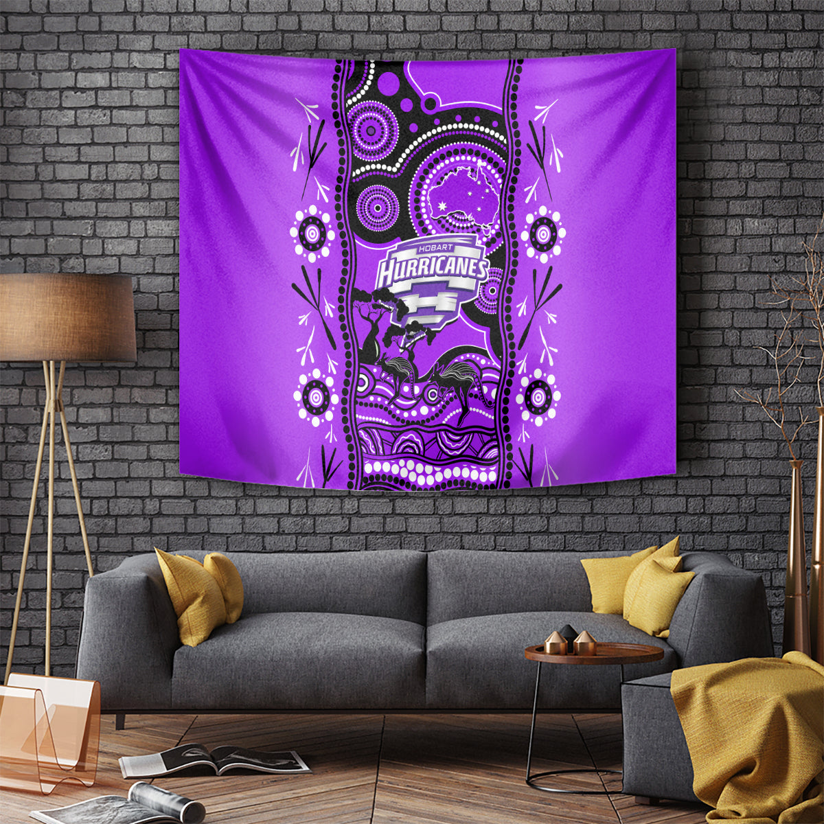 Hobart Hurricanes Cricket Tapestry Happy Australia Day Aboriginal Art - Vibe Hoodie Shop