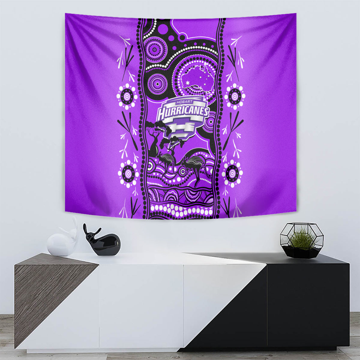 Hobart Hurricanes Cricket Tapestry Happy Australia Day Aboriginal Art - Vibe Hoodie Shop