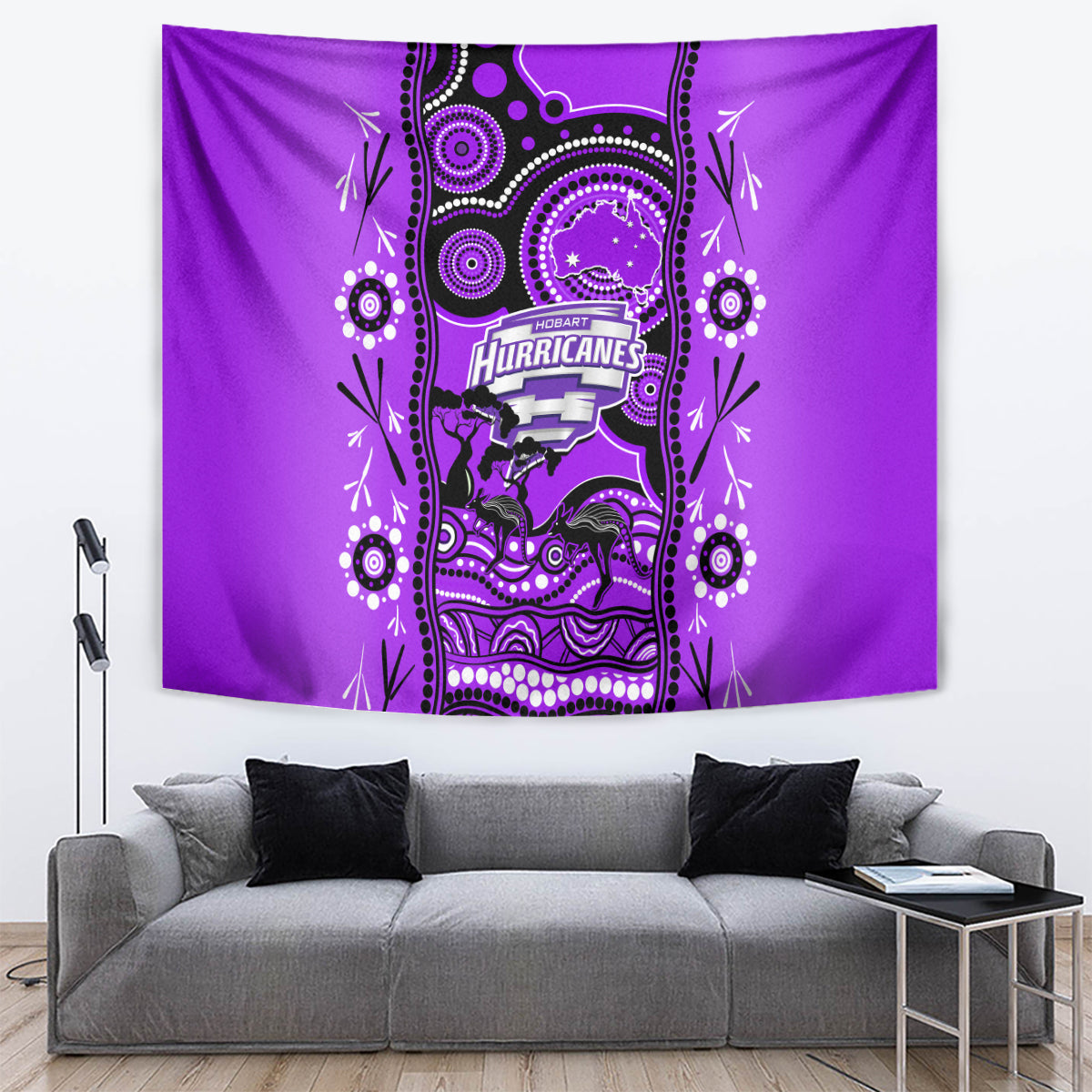 Hobart Hurricanes Cricket Tapestry Happy Australia Day Aboriginal Art - Vibe Hoodie Shop