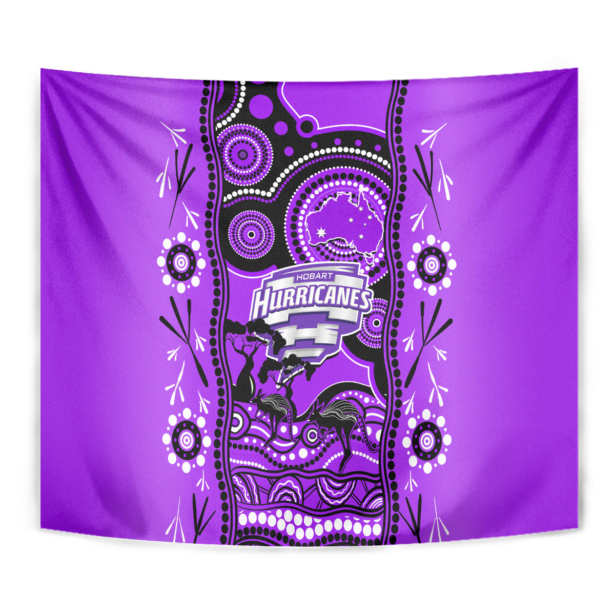 Hobart Hurricanes Cricket Tapestry Happy Australia Day Aboriginal Art - Vibe Hoodie Shop