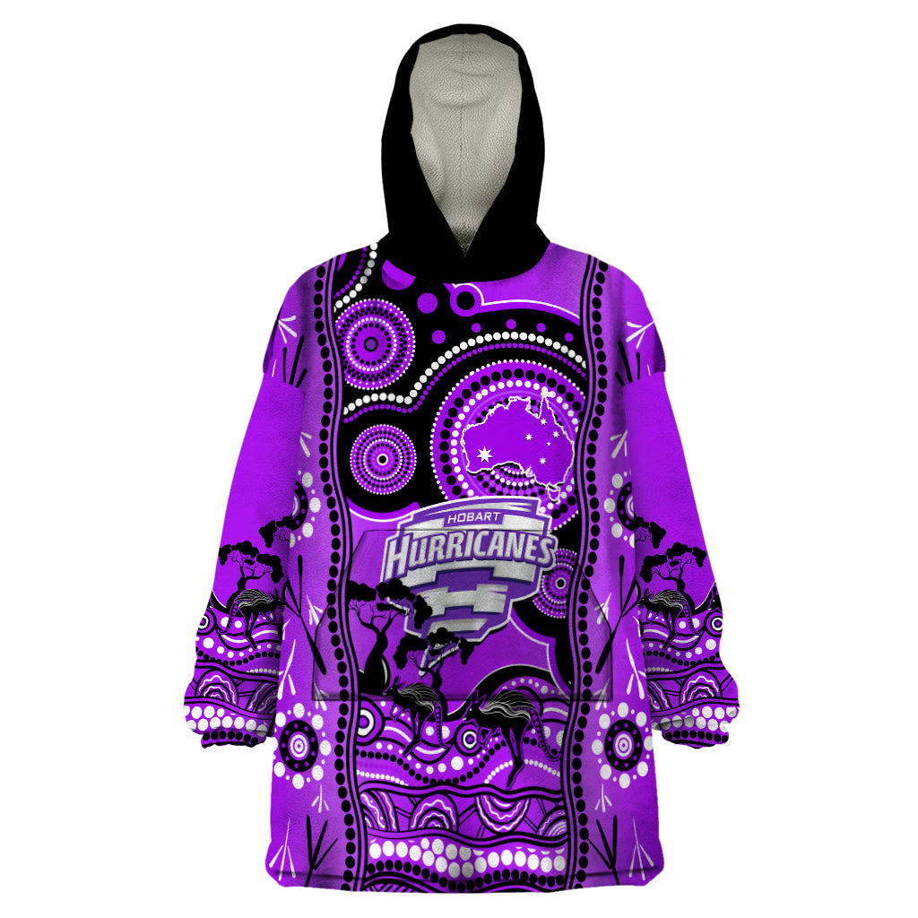 Hobart Hurricanes Cricket Wearable Blanket Hoodie Happy Australia Day Aboriginal Art - Vibe Hoodie Shop