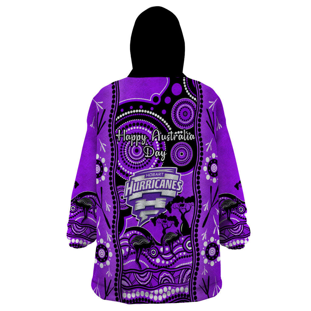 Hobart Hurricanes Cricket Wearable Blanket Hoodie Happy Australia Day Aboriginal Art - Vibe Hoodie Shop