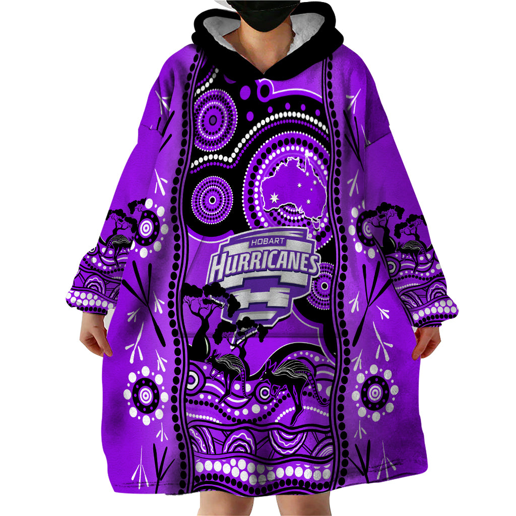 Hobart Hurricanes Cricket Wearable Blanket Hoodie Happy Australia Day Aboriginal Art - Vibe Hoodie Shop