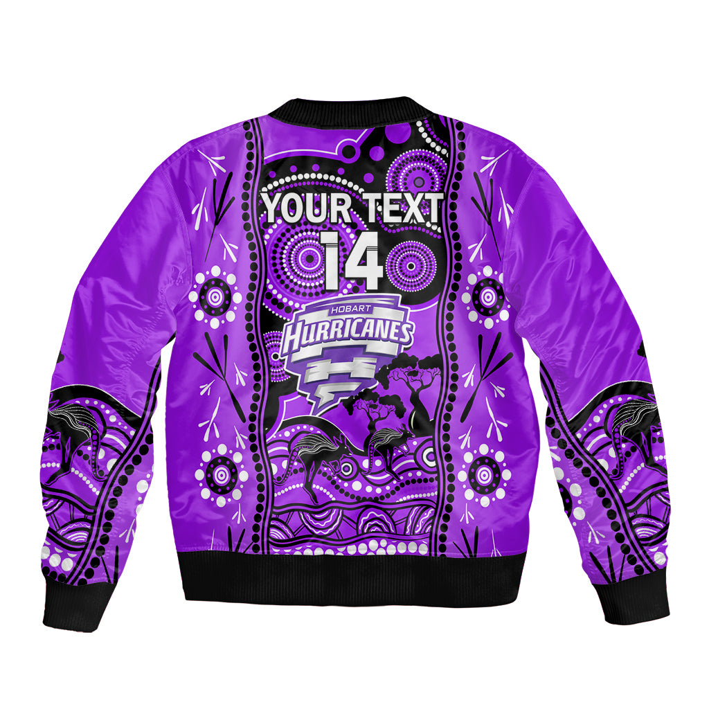 Custom Hobart Hurricanes Cricket Bomber Jacket Happy Australia Day Aboriginal Art - Vibe Hoodie Shop