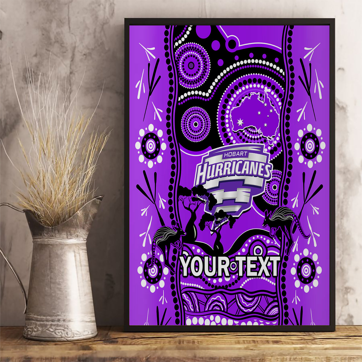 custom-hobart-hurricanes-cricket-canvas-wall-art-happy-australia-day-aboriginal-art