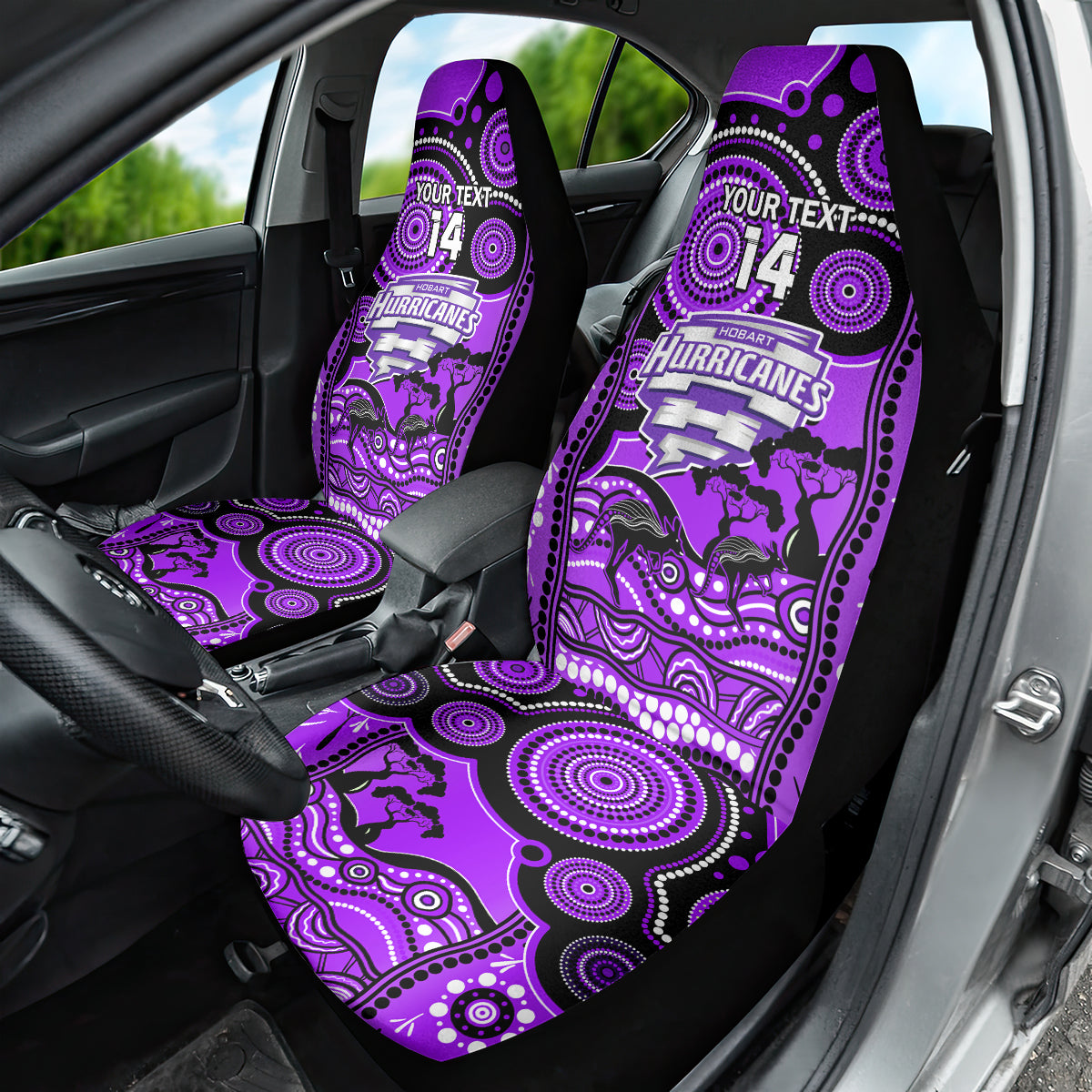 Custom Hobart Hurricanes Cricket Car Seat Cover Happy Australia Day Aboriginal Art - Vibe Hoodie Shop