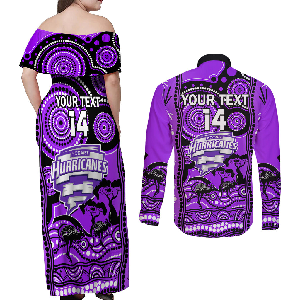 custom-hobart-hurricanes-cricket-couples-matching-off-shoulder-maxi-dress-and-long-sleeve-button-shirt-happy-australia-day-aboriginal-art