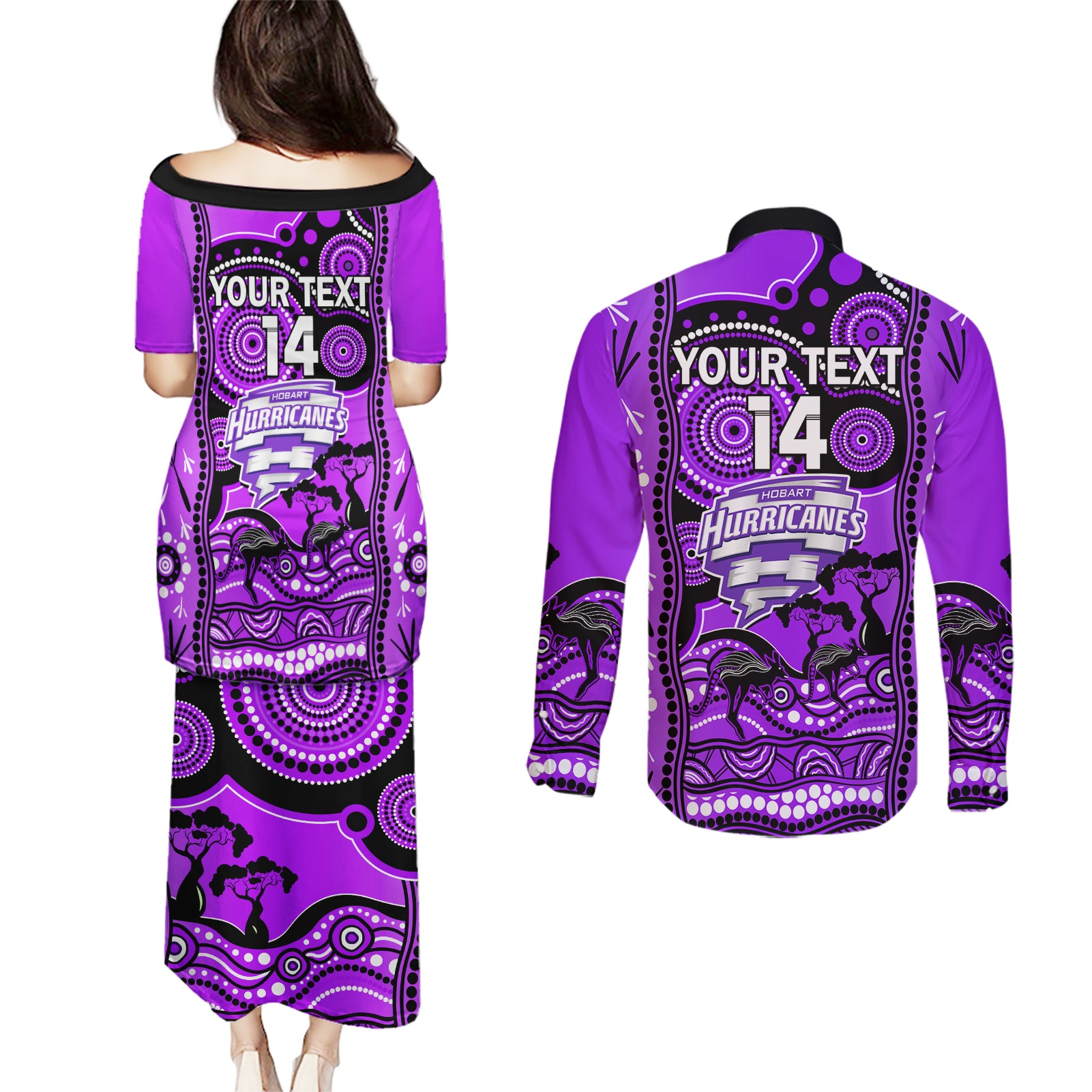 custom-hobart-hurricanes-cricket-couples-matching-puletasi-dress-and-long-sleeve-button-shirt-happy-australia-day-aboriginal-art