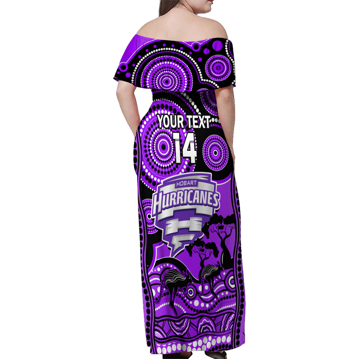 custom-hobart-hurricanes-cricket-family-matching-off-shoulder-maxi-dress-and-hawaiian-shirt-happy-australia-day-aboriginal-art