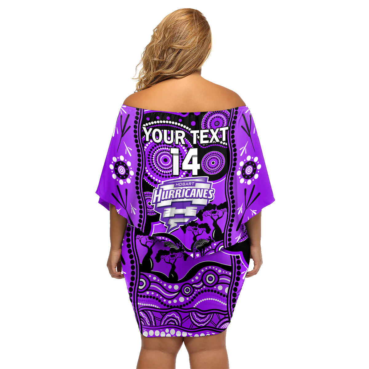 custom-hobart-hurricanes-cricket-family-matching-off-shoulder-short-dress-and-hawaiian-shirt-happy-australia-day-aboriginal-art