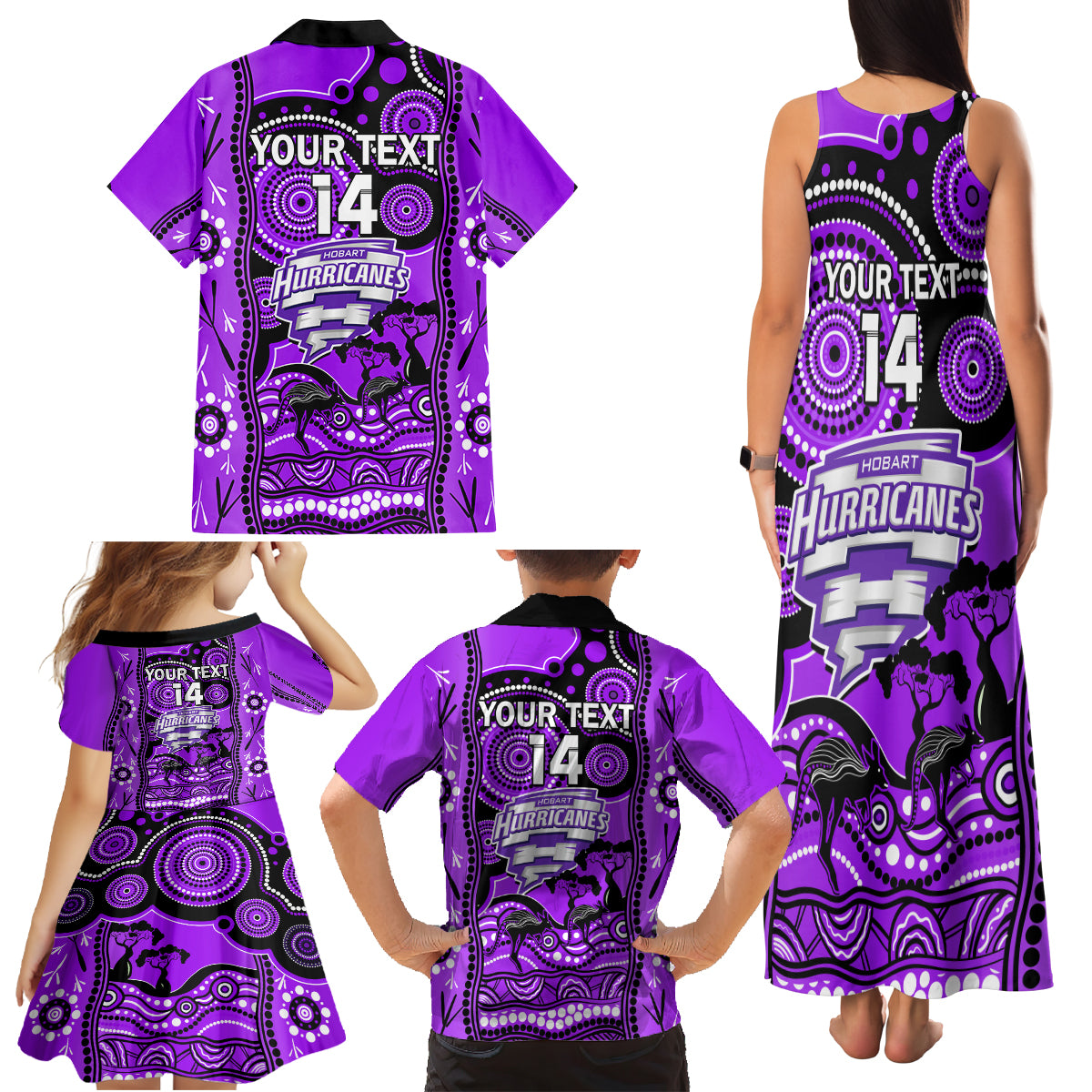 custom-hobart-hurricanes-cricket-family-matching-tank-maxi-dress-and-hawaiian-shirt-happy-australia-day-aboriginal-art