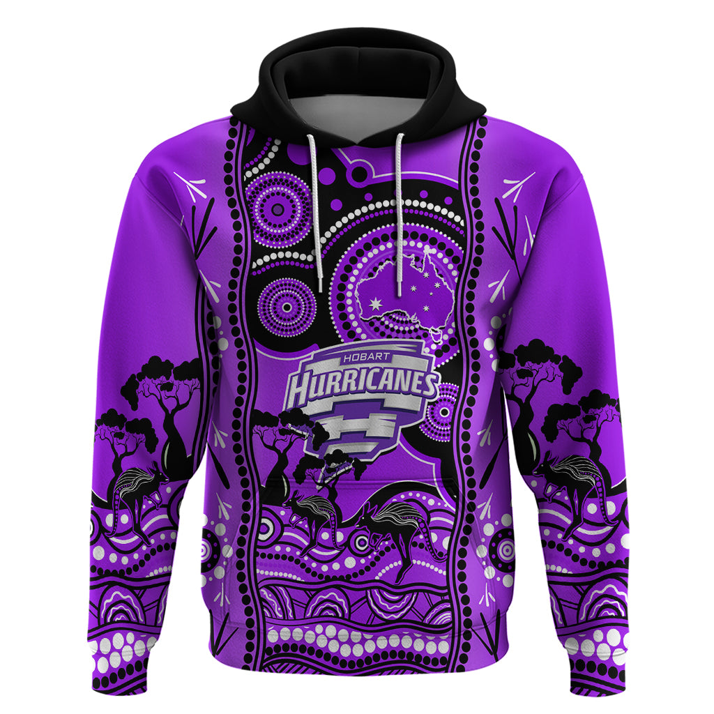 Custom Hobart Hurricanes Cricket Hoodie Happy Australia Day Aboriginal Art - Vibe Hoodie Shop