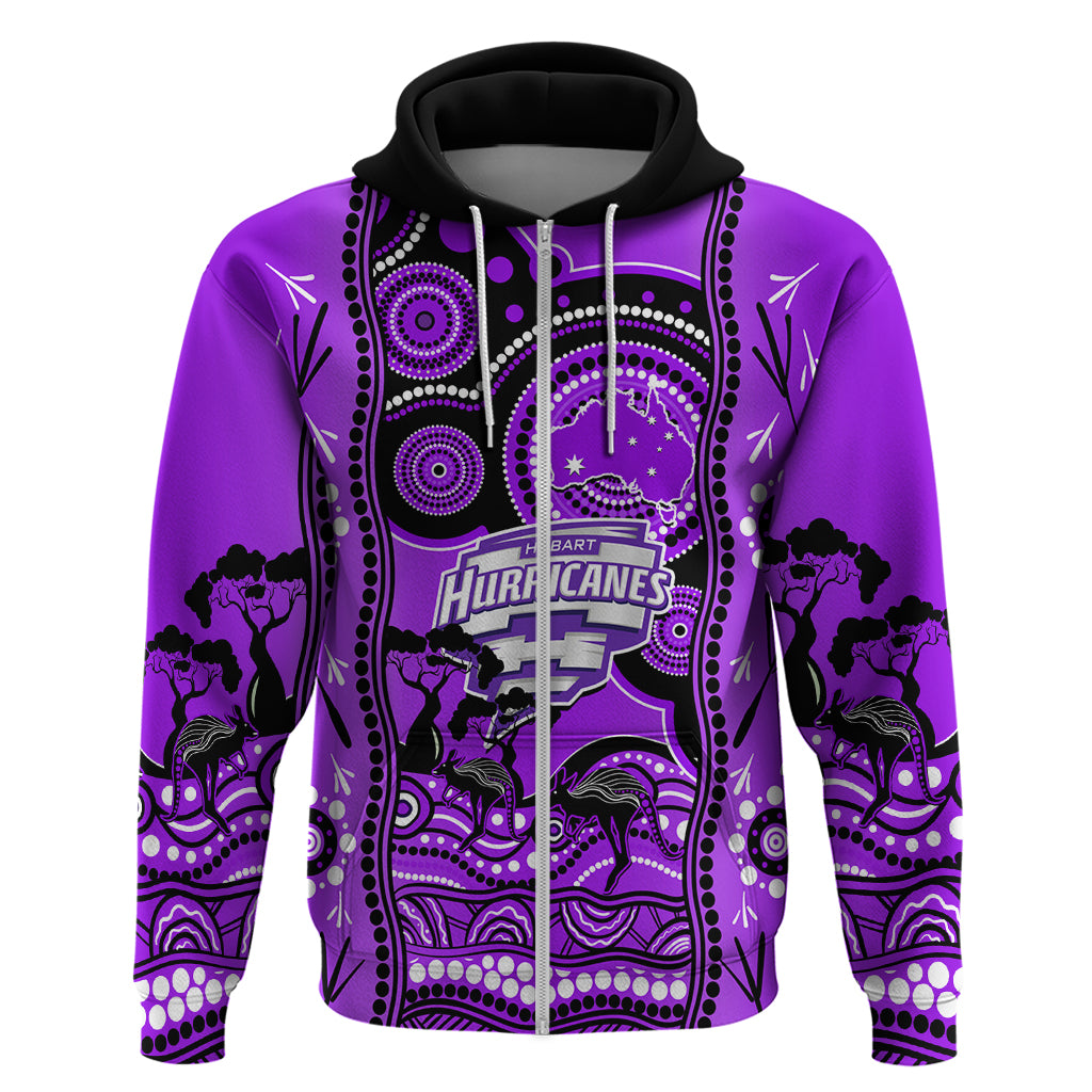 Custom Hobart Hurricanes Cricket Hoodie Happy Australia Day Aboriginal Art - Vibe Hoodie Shop