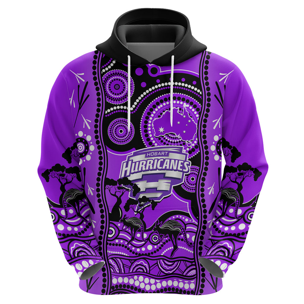 Custom Hobart Hurricanes Cricket Hoodie Happy Australia Day Aboriginal Art - Vibe Hoodie Shop