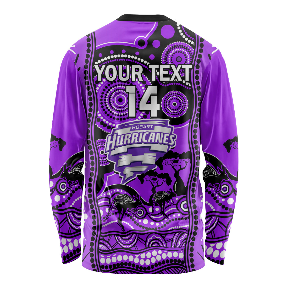 Custom Hobart Hurricanes Cricket Long Sleeve Shirt Happy Australia Day Aboriginal Art - Vibe Hoodie Shop