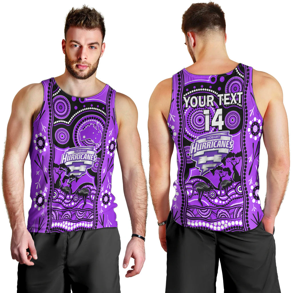 Custom Hobart Hurricanes Cricket Men Tank Top Happy Australia Day Aboriginal Art - Vibe Hoodie Shop