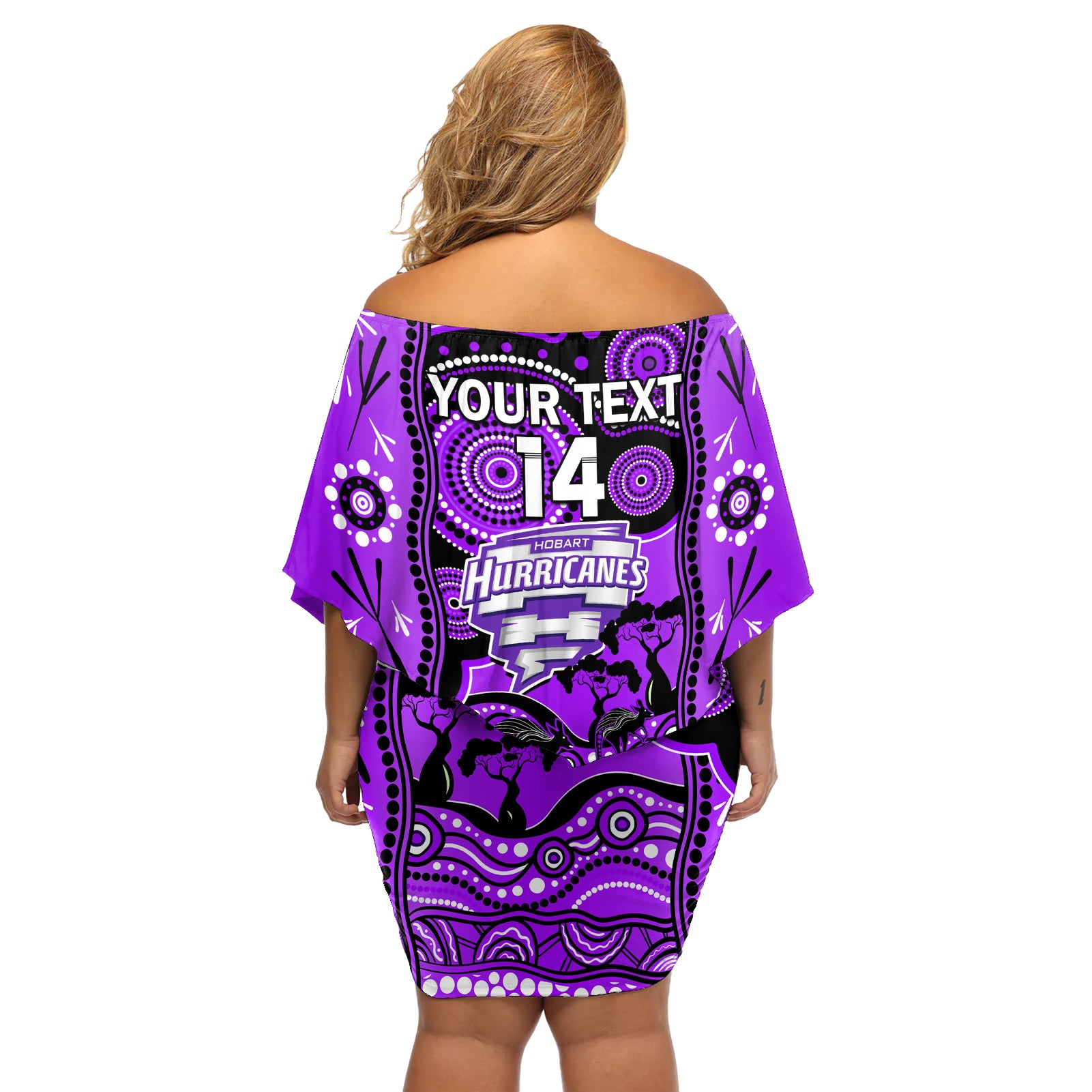 custom-hobart-hurricanes-cricket-off-shoulder-short-dress-happy-australia-day-aboriginal-art