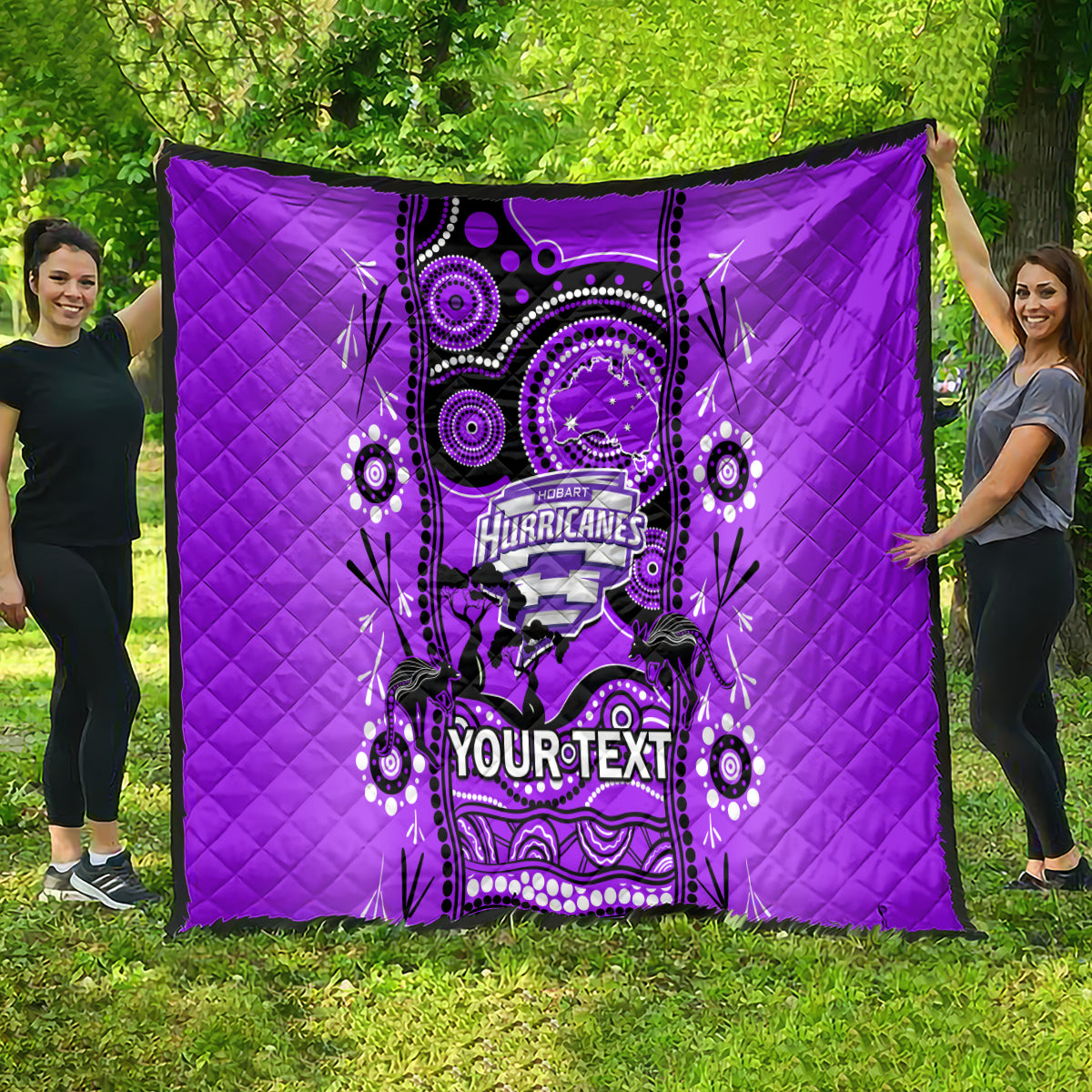 Custom Hobart Hurricanes Cricket Quilt Happy Australia Day Aboriginal Art - Vibe Hoodie Shop