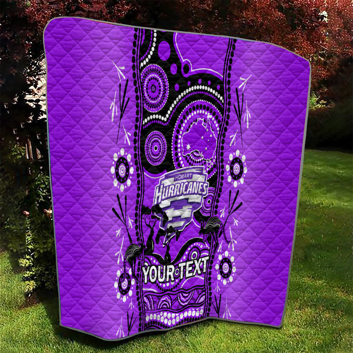 Custom Hobart Hurricanes Cricket Quilt Happy Australia Day Aboriginal Art - Vibe Hoodie Shop