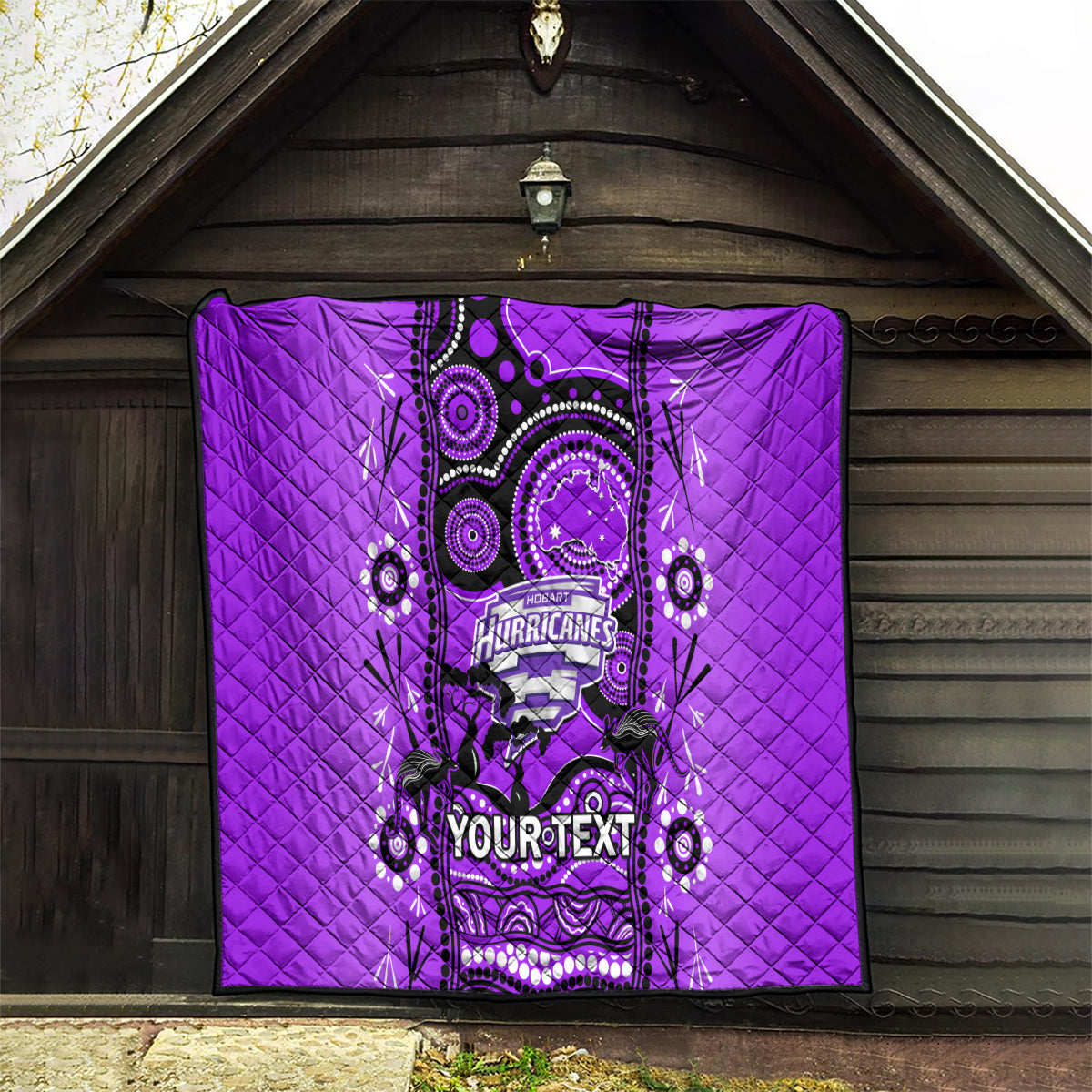 Custom Hobart Hurricanes Cricket Quilt Happy Australia Day Aboriginal Art - Vibe Hoodie Shop