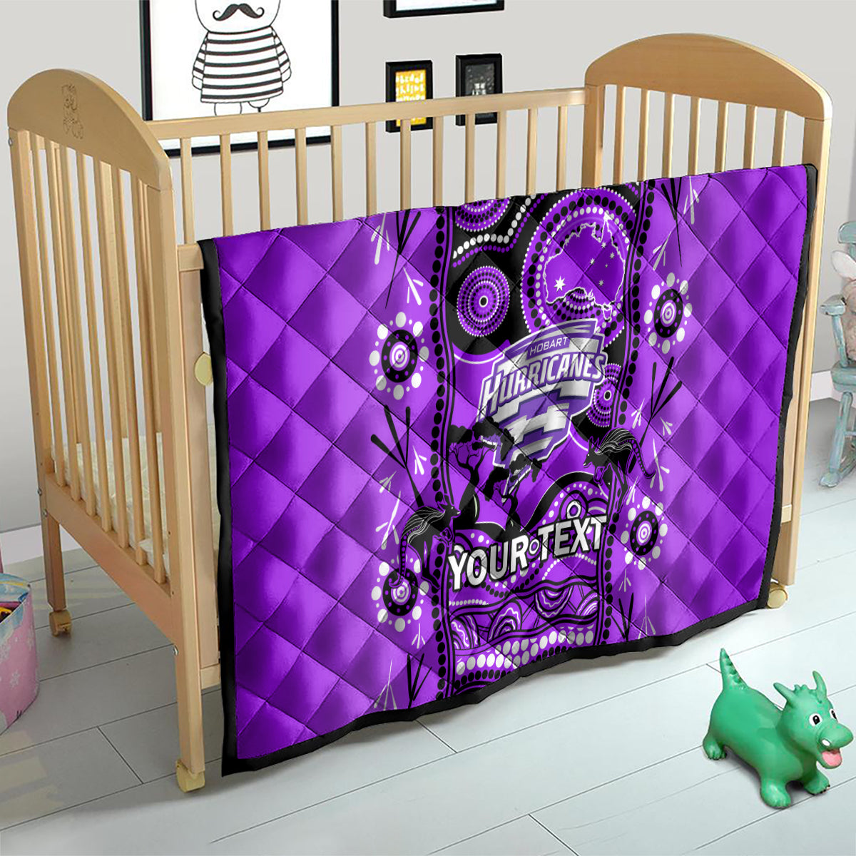 Custom Hobart Hurricanes Cricket Quilt Happy Australia Day Aboriginal Art - Vibe Hoodie Shop