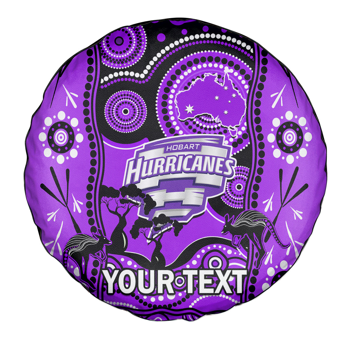 Custom Hobart Hurricanes Cricket Spare Tire Cover Happy Australia Day Aboriginal Art - Vibe Hoodie Shop