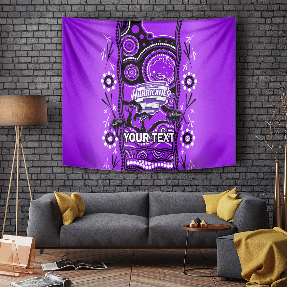 Custom Hobart Hurricanes Cricket Tapestry Happy Australia Day Aboriginal Art - Vibe Hoodie Shop