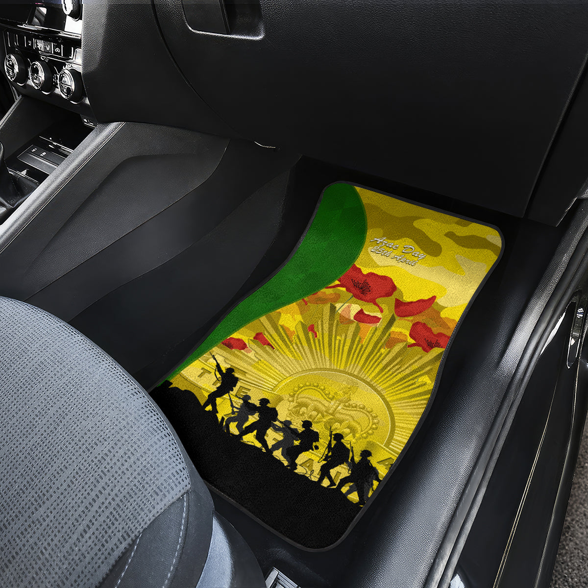 Australia Cricket ANZAC Day 2024 Car Mats Australian Army Camouflage With Poppies