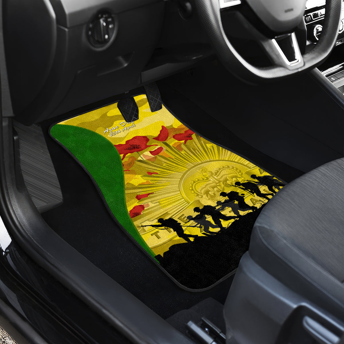 Australia Cricket ANZAC Day 2024 Car Mats Australian Army Camouflage With Poppies