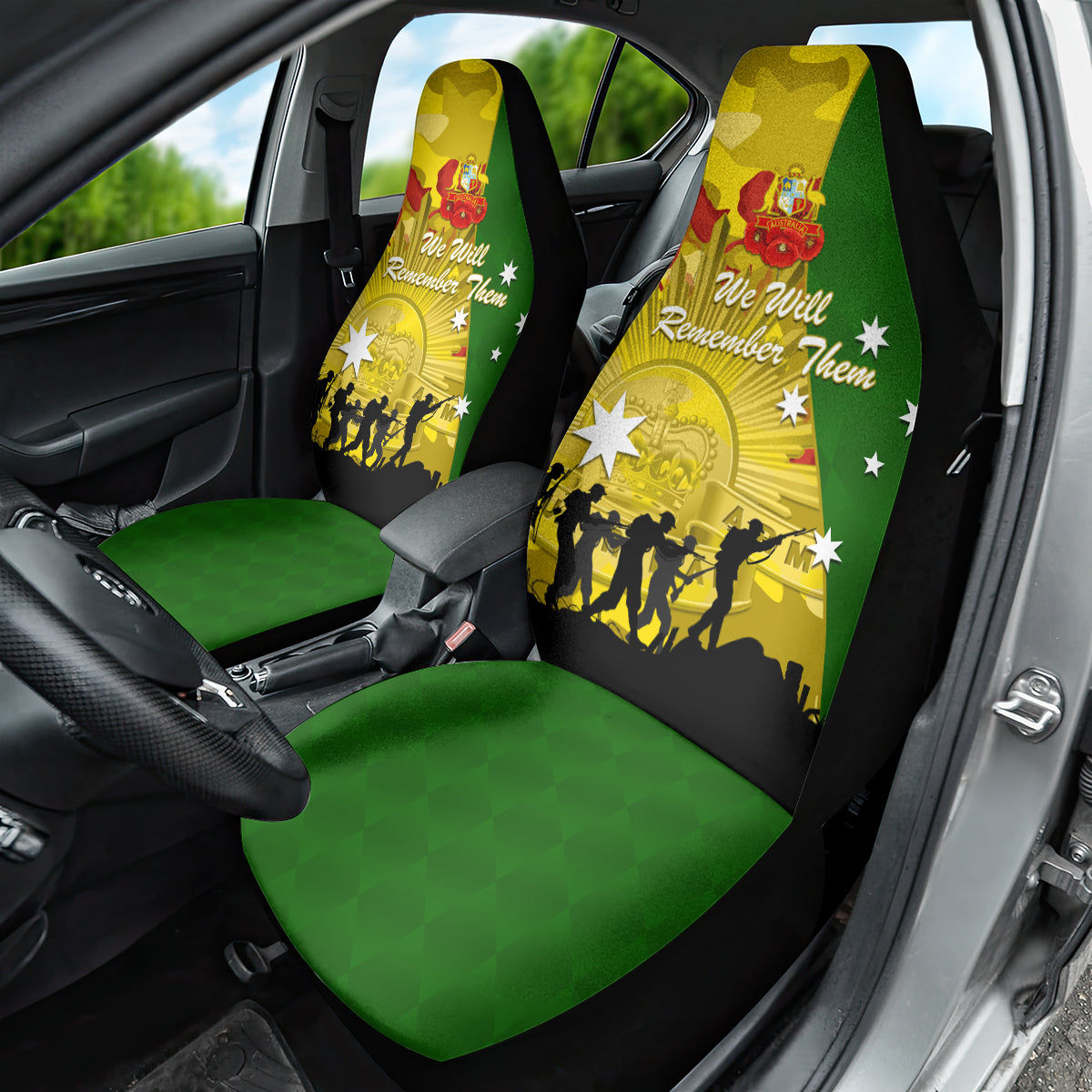 Australia Cricket ANZAC Day 2024 Car Seat Cover Australian Army Camouflage With Poppies - Vibe Hoodie Shop