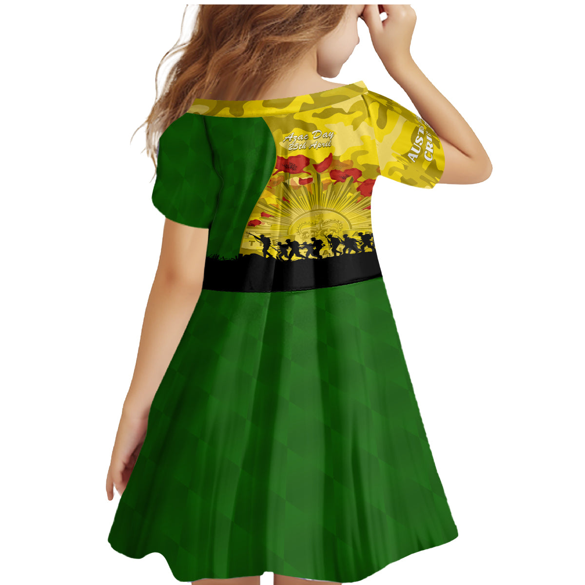 Australia Cricket ANZAC Day 2024 Family Matching Mermaid Dress and Hawaiian Shirt Australian Army Camouflage With Poppies