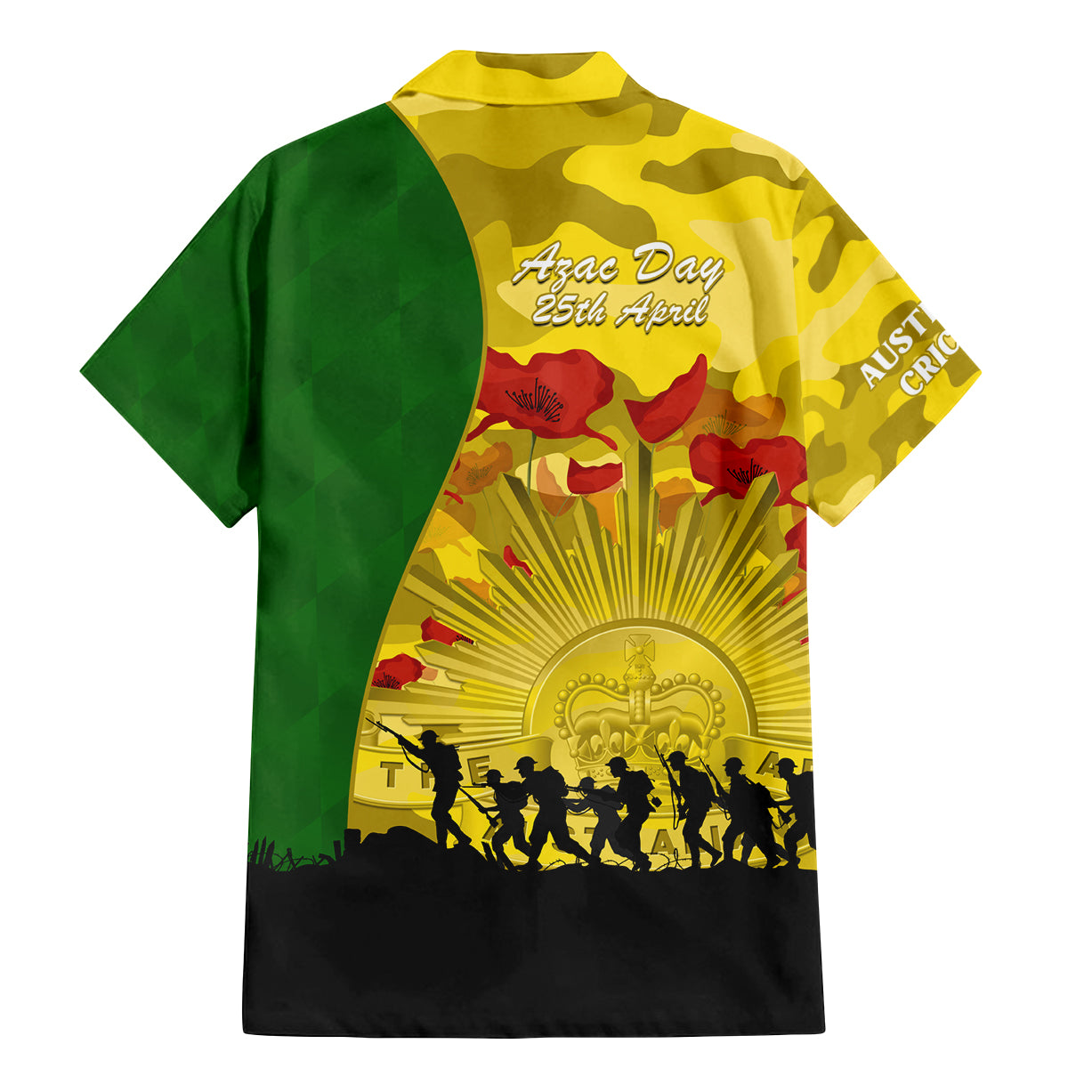 Australia Cricket ANZAC Day 2024 Family Matching Mermaid Dress and Hawaiian Shirt Australian Army Camouflage With Poppies