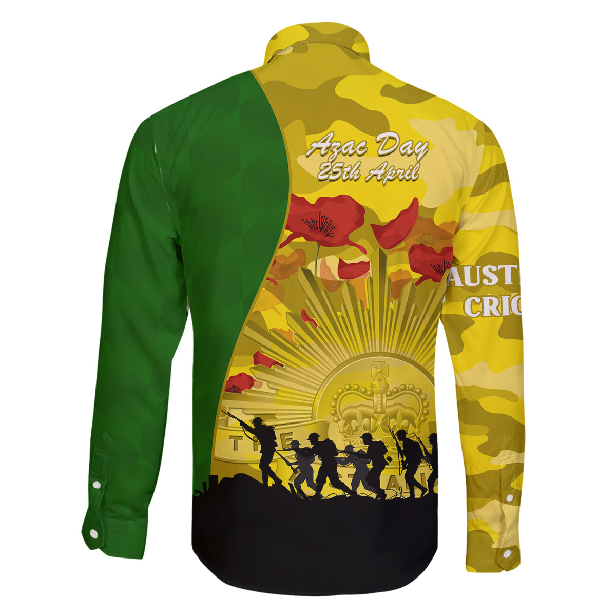 Australia Cricket ANZAC Day 2024 Family Matching Tank Maxi Dress and Hawaiian Shirt Australian Army Camouflage With Poppies