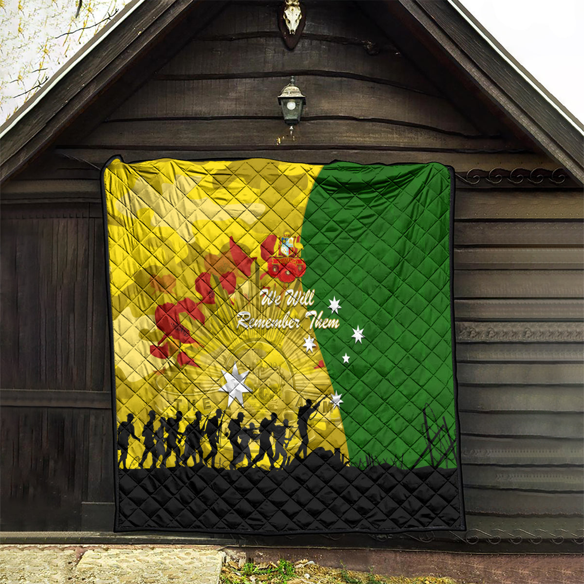 Australia Cricket ANZAC Day 2024 Quilt Australian Army Camouflage With Poppies - Vibe Hoodie Shop